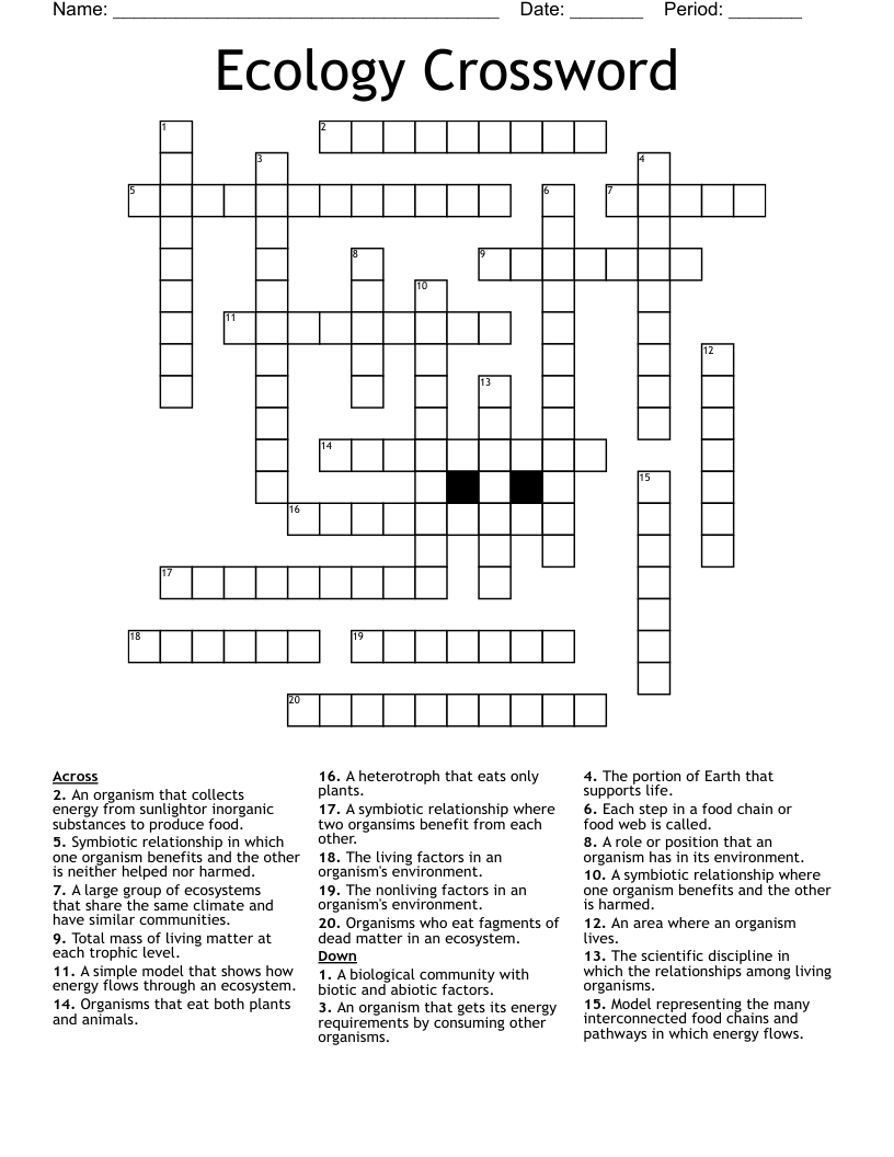 Ecology Crossword