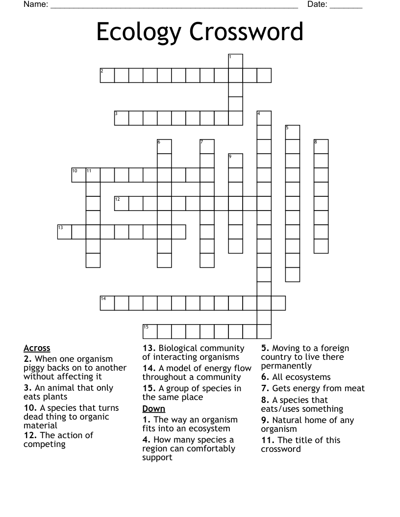 Ecology Crossword