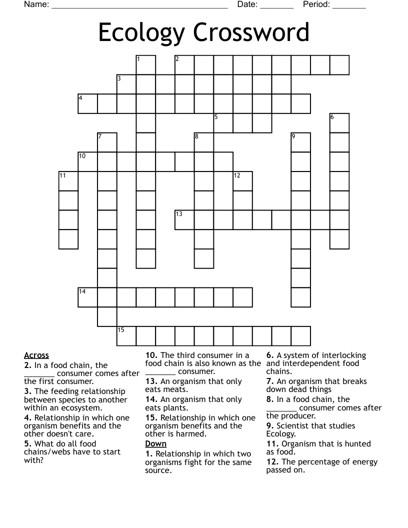 Ecology Crossword