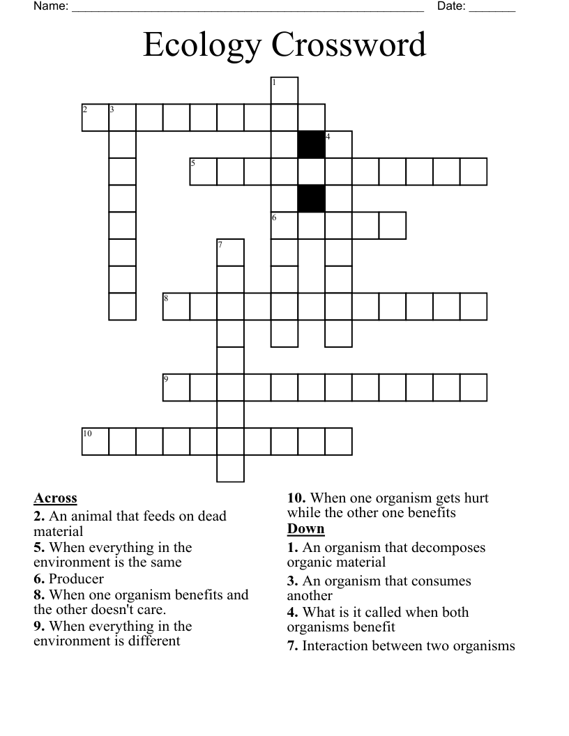Ecology Crossword