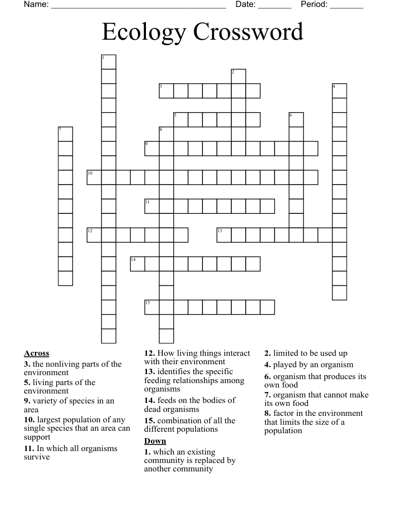 Ecology Crossword