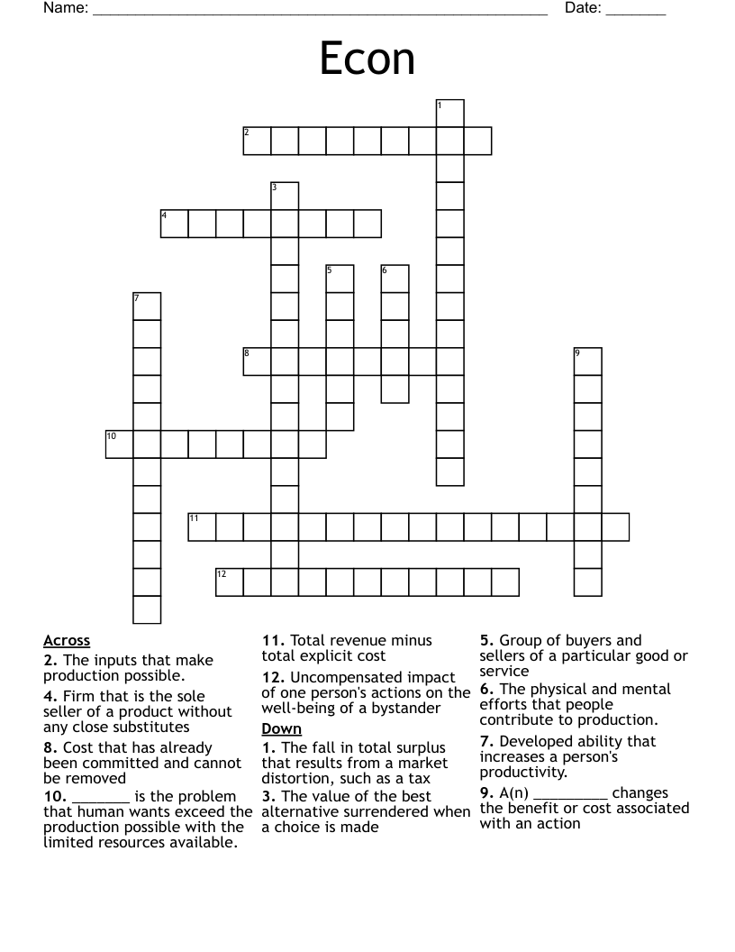 Econ Crossword