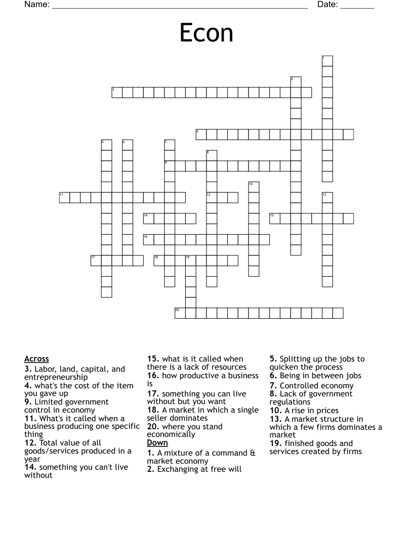 Econ Crossword