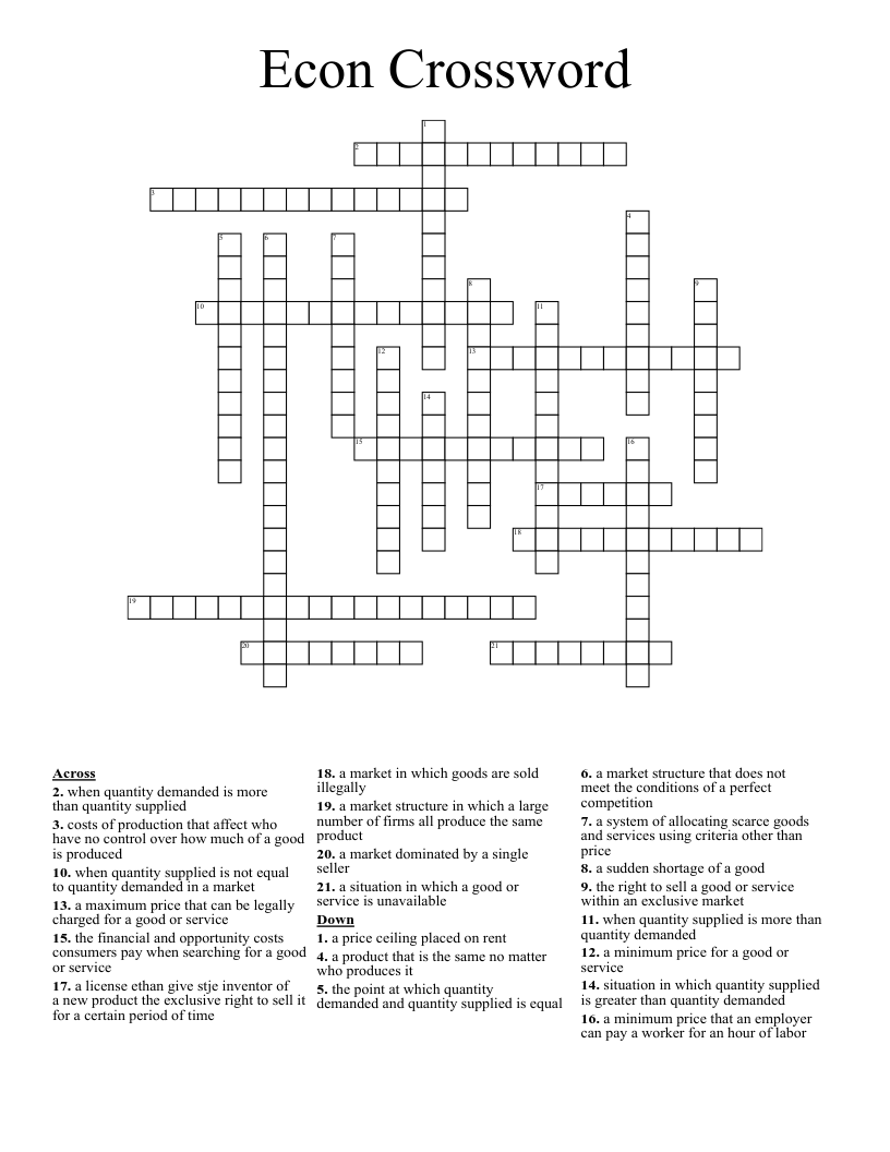 Econ Crossword 