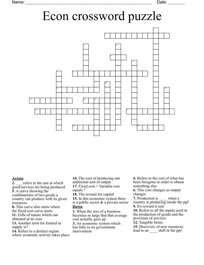 Econ crossword puzzle