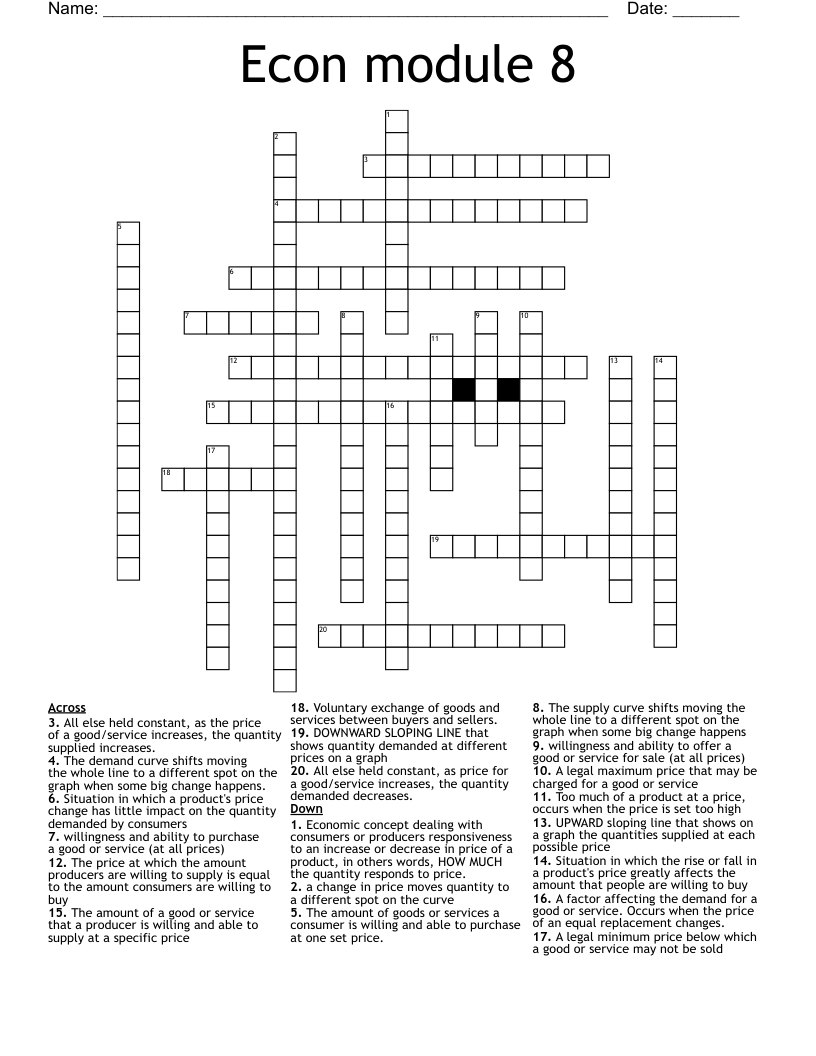 Econ module 8 Crossword