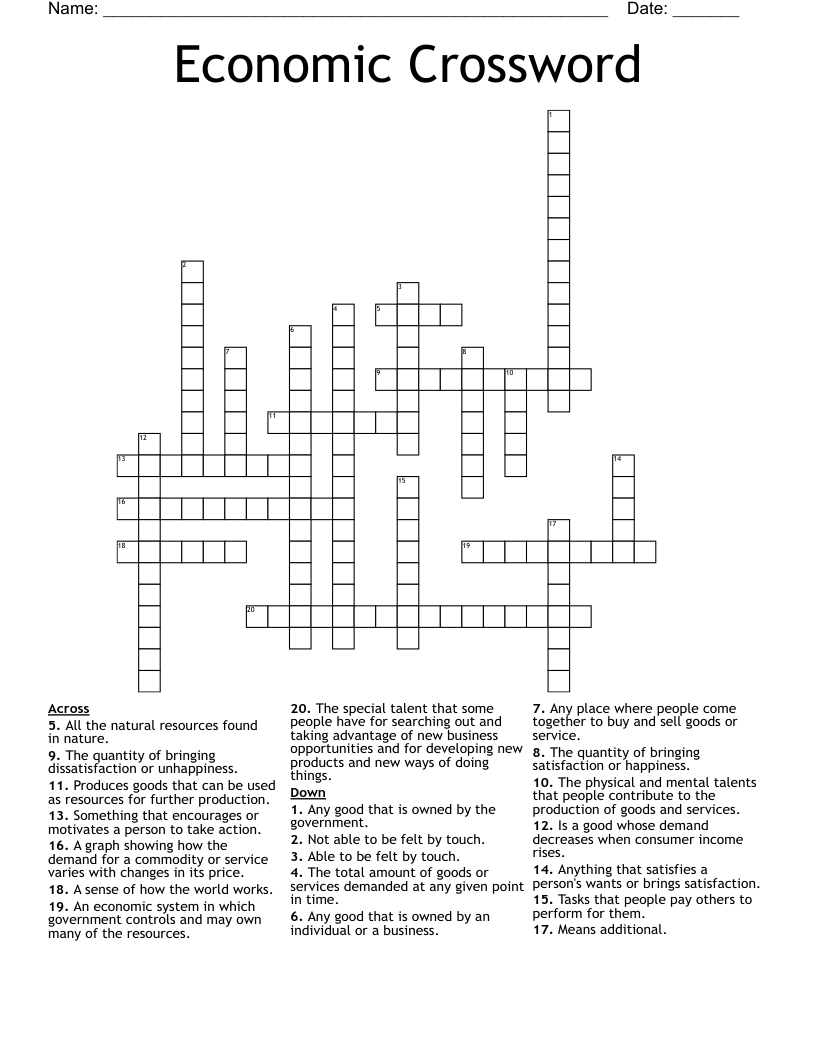 Economic Crossword