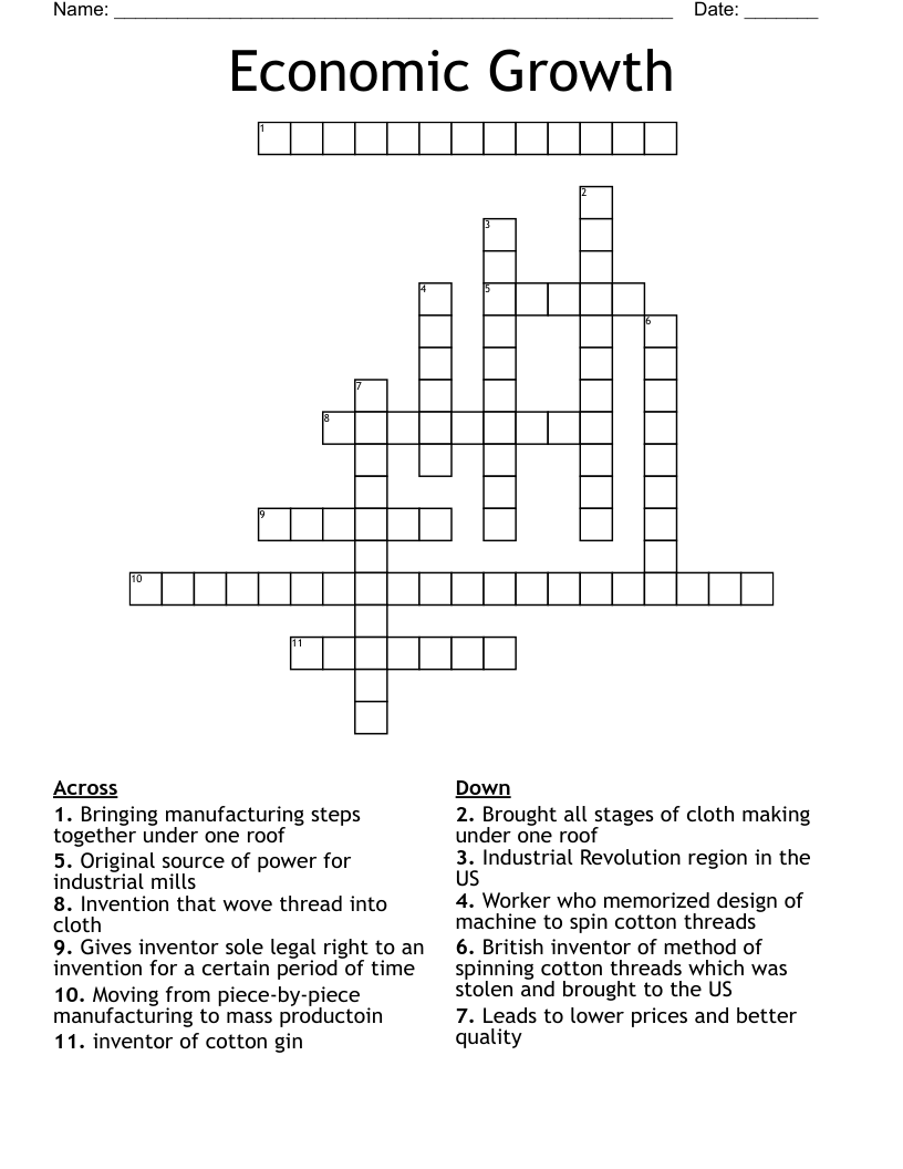 Economic Growth Crossword
