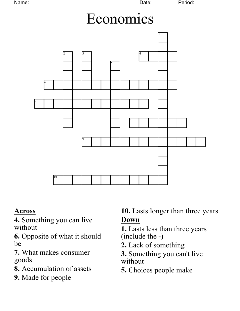 Economics Crossword