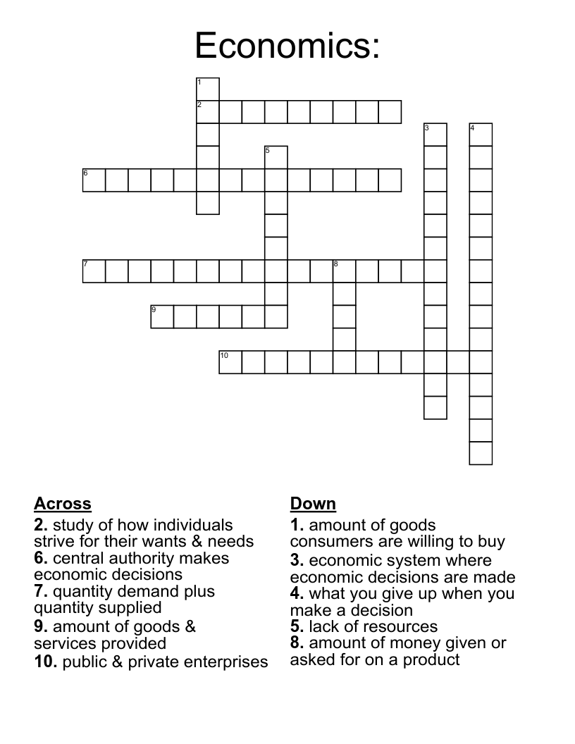 Economics: Crossword