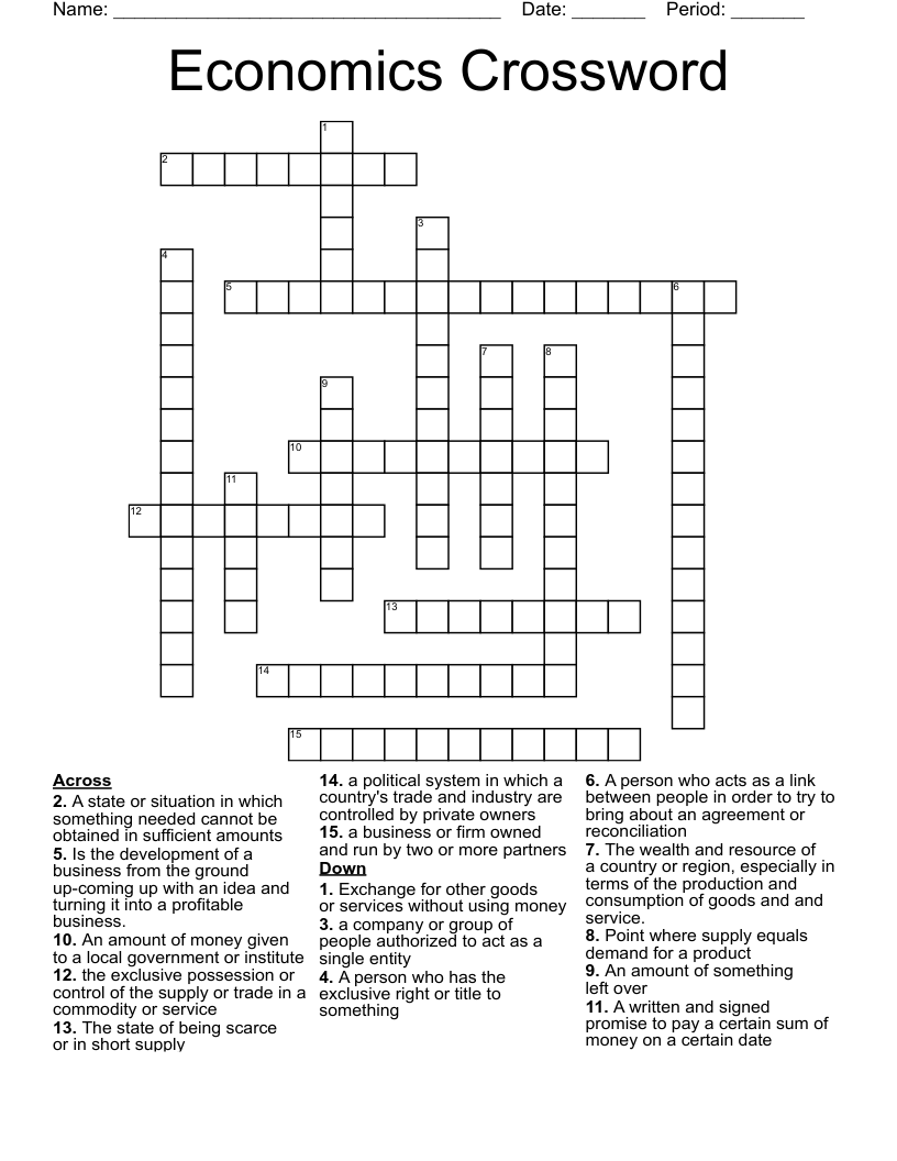 Economics Crossword