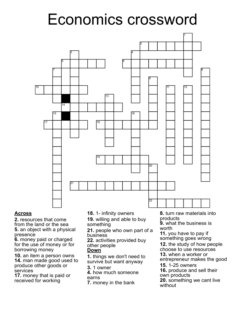 Economics crossword
