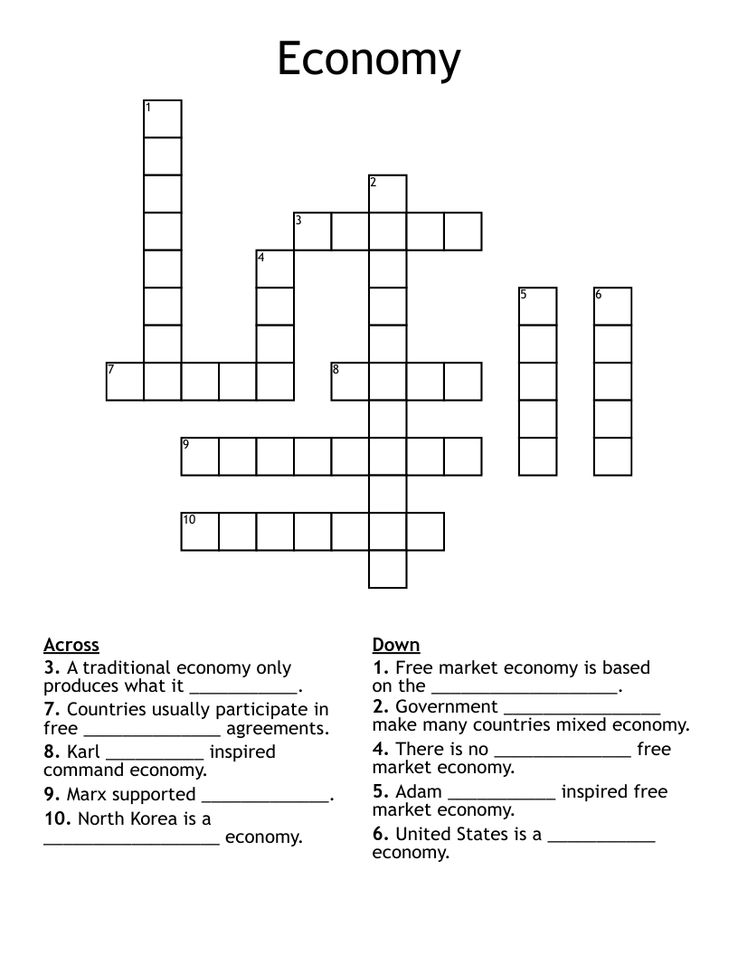 Economy Crossword