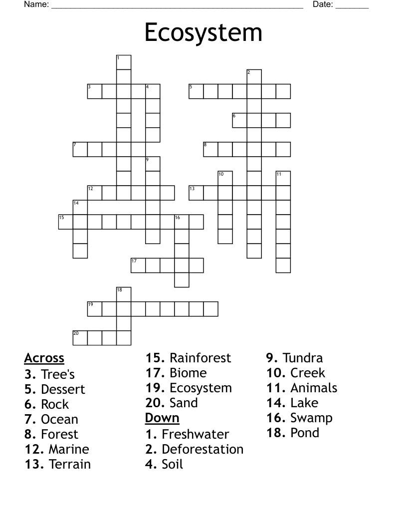 Ecosystem Crossword
