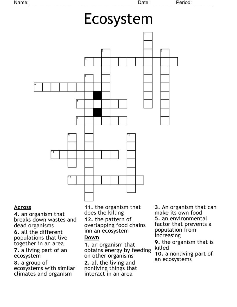 Ecosystem Crossword