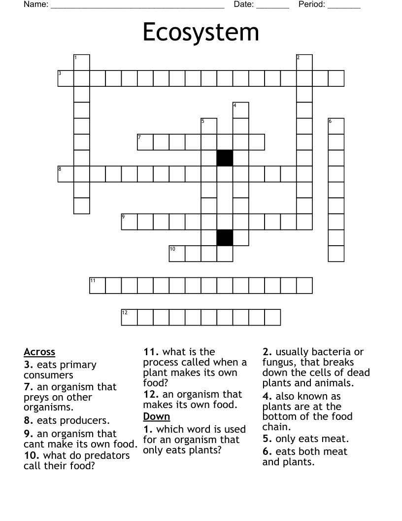 Ecosystem Crossword