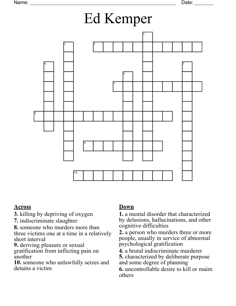Ed Kemper Crossword