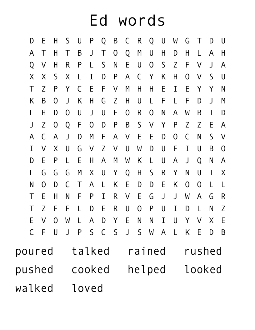 Ed words Word Search