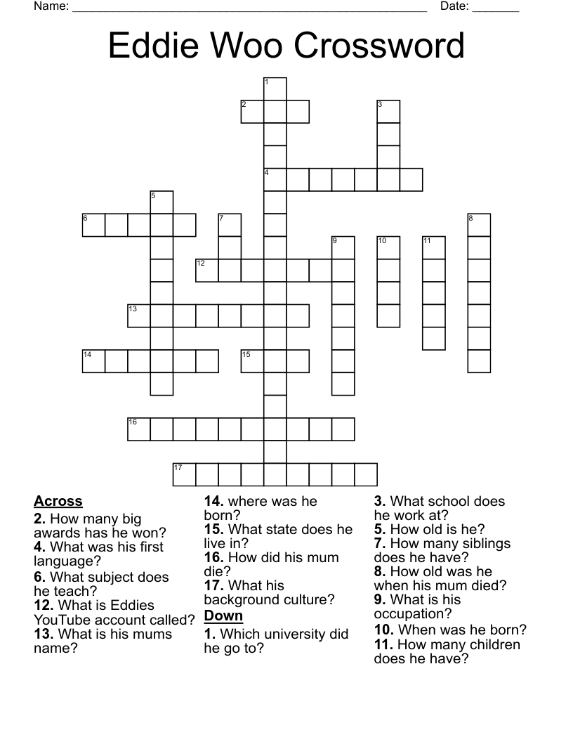 Eddie Woo Crossword