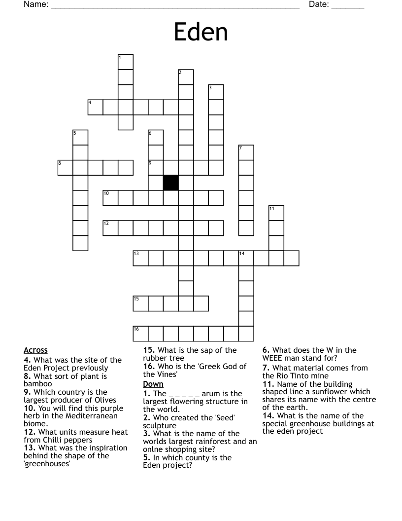 Eden Crossword