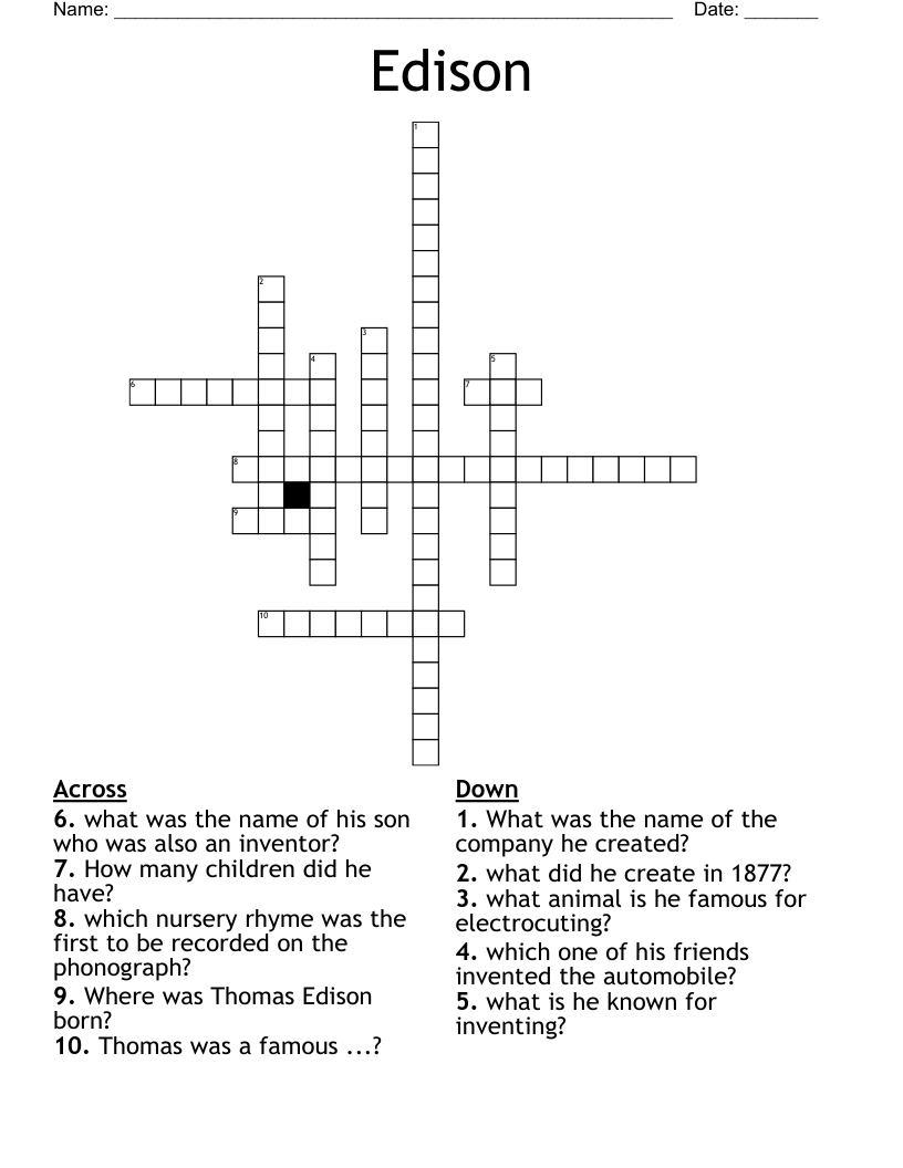 Edison Crossword