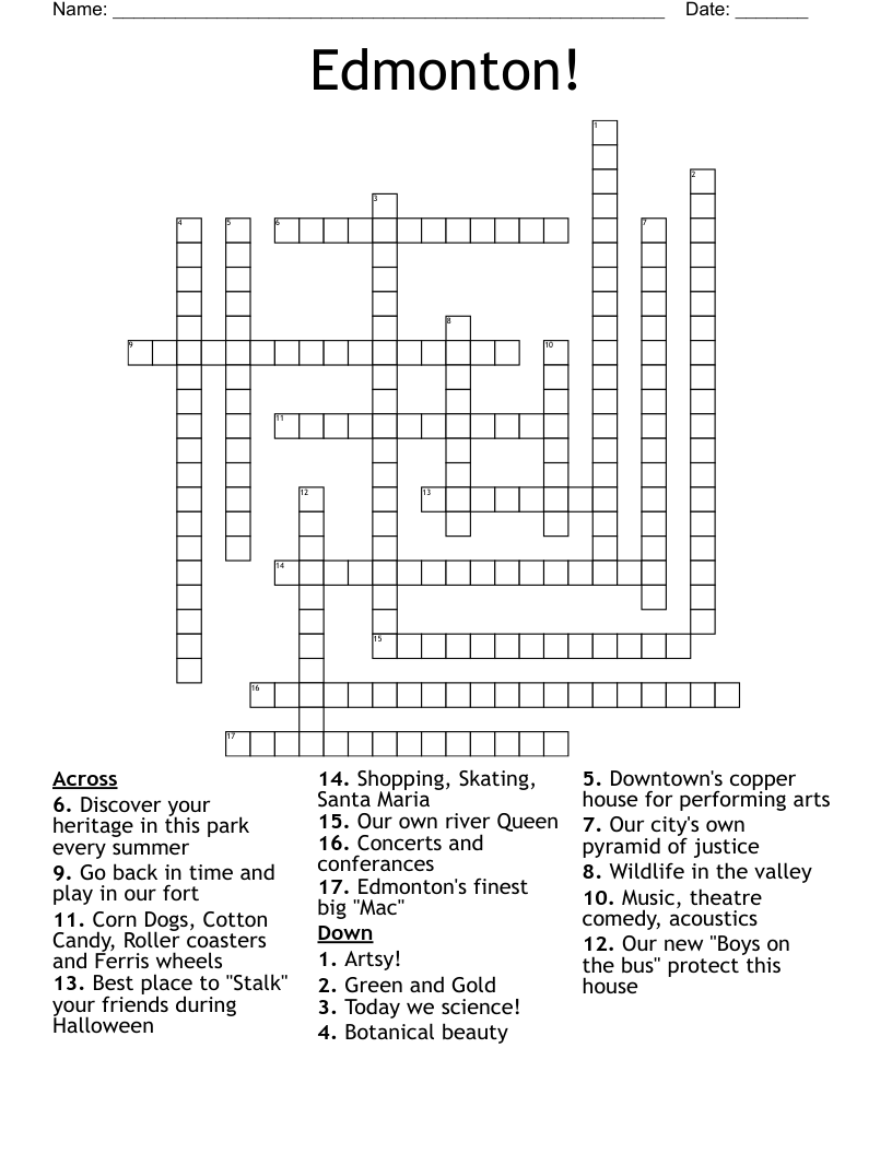 Edmonton! Crossword