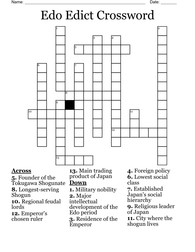 Edo Edict Crossword