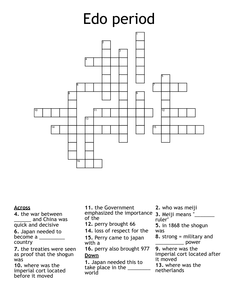 Edo period  Crossword