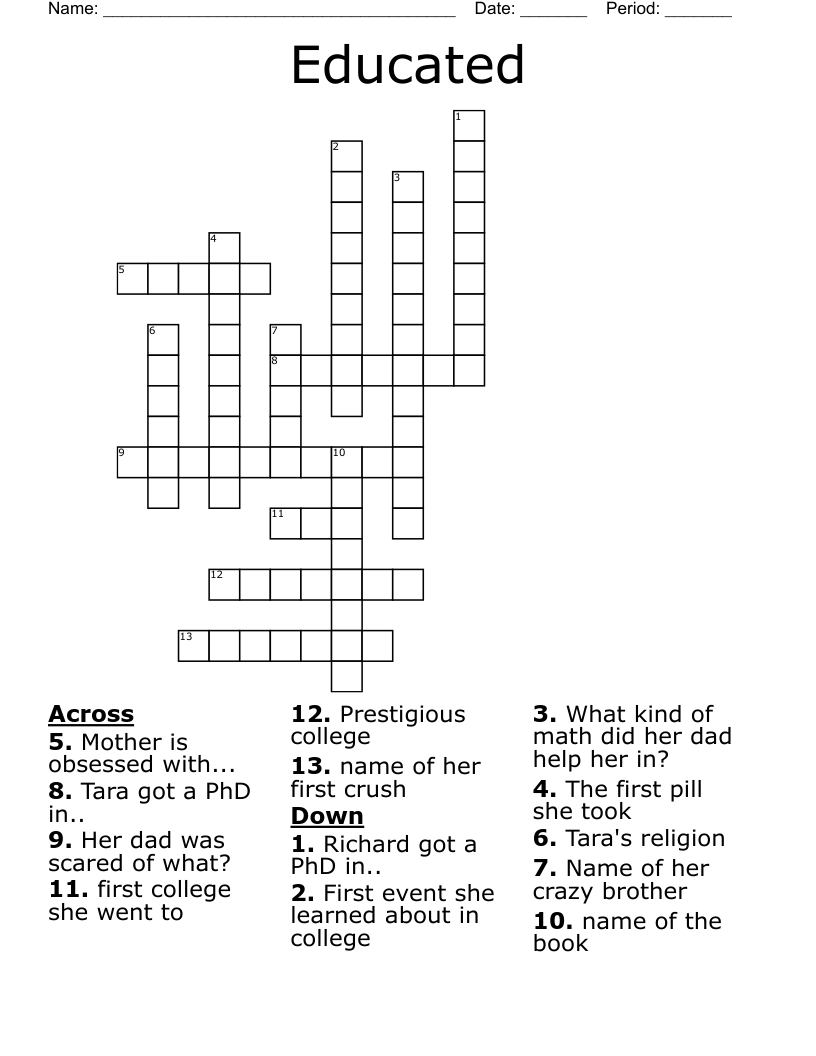 Educated Crossword