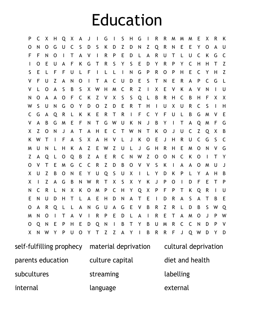 Education Word Search