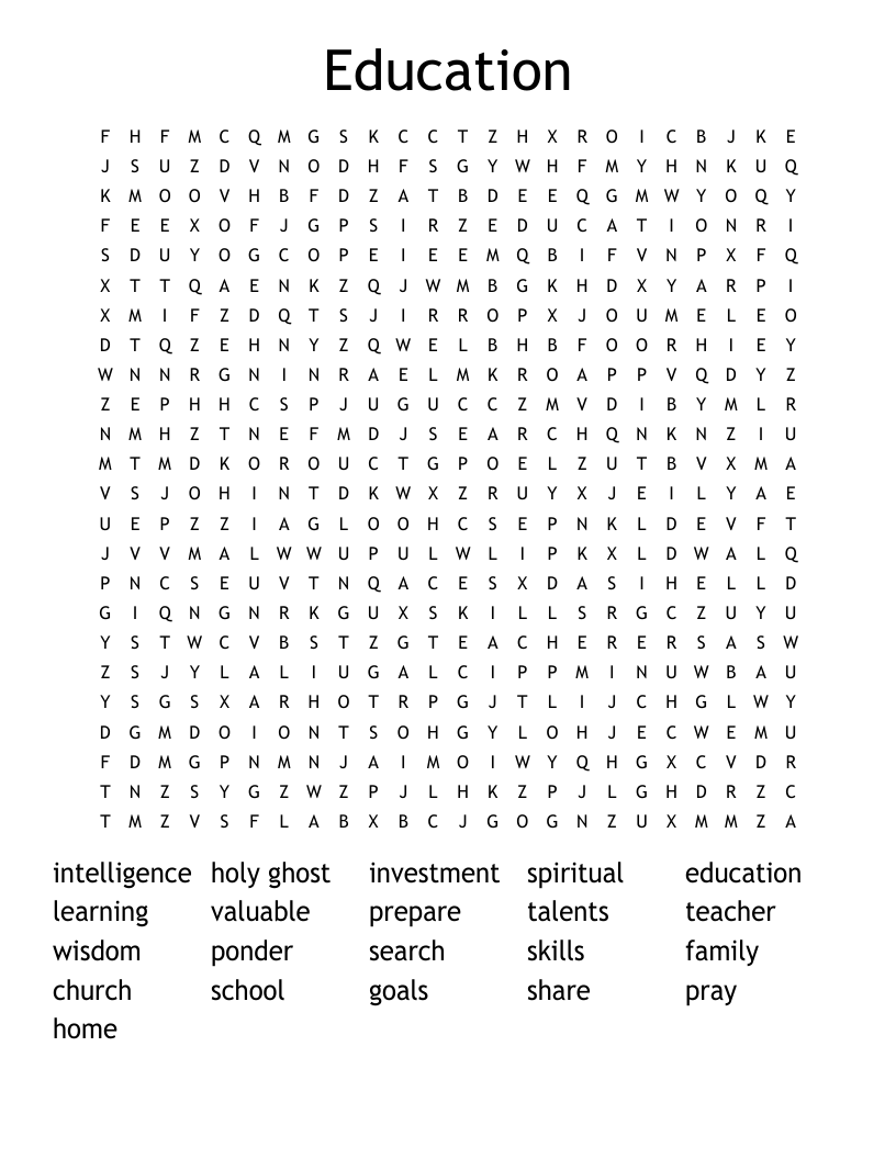 Education Word Search