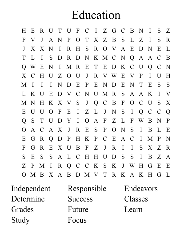 Education Word Search