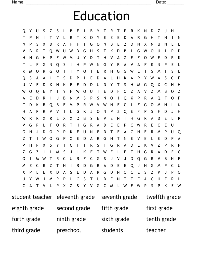 Education Word Search