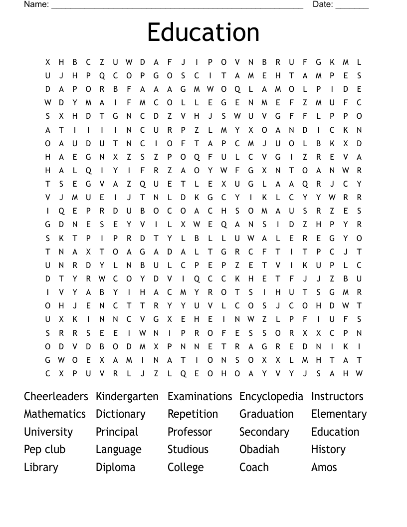 Education Word Search