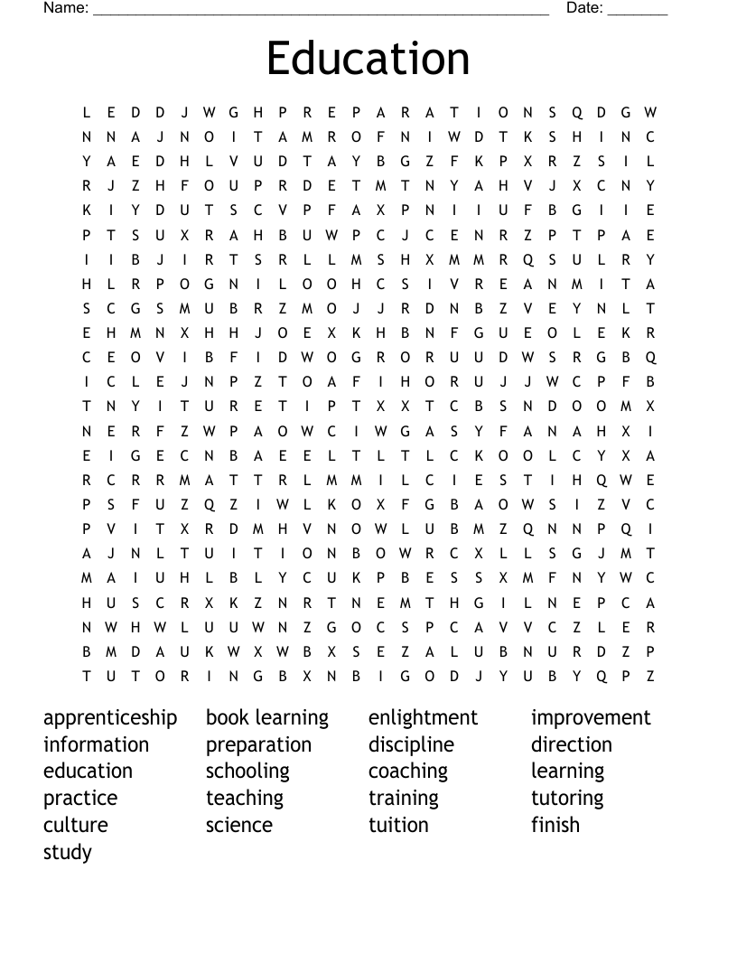 Education Word Search