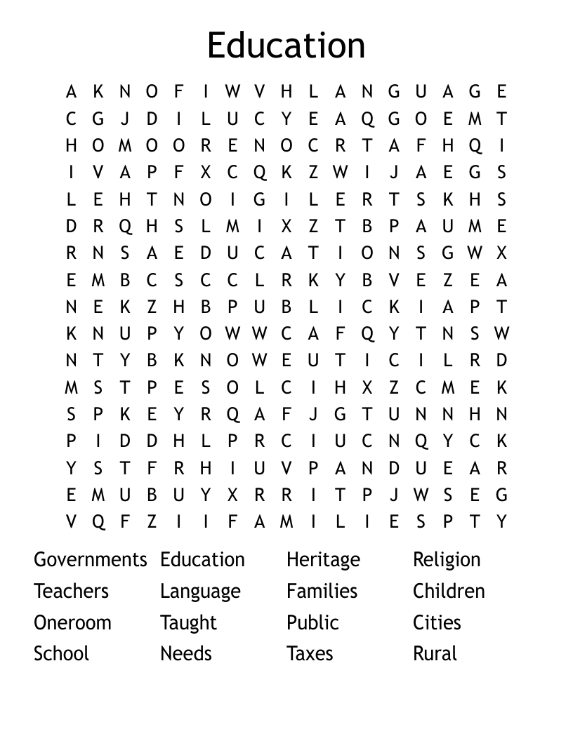 Education Word Search