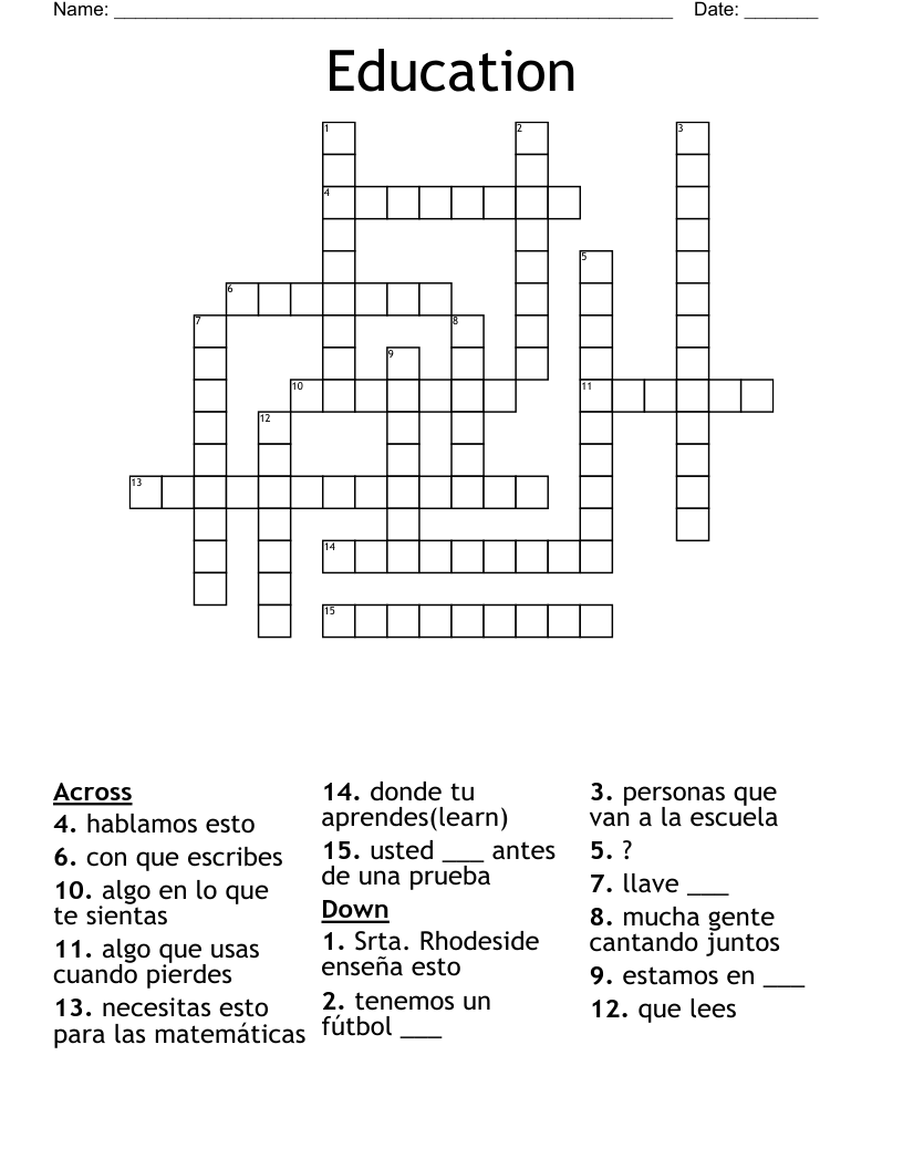 Education Crossword