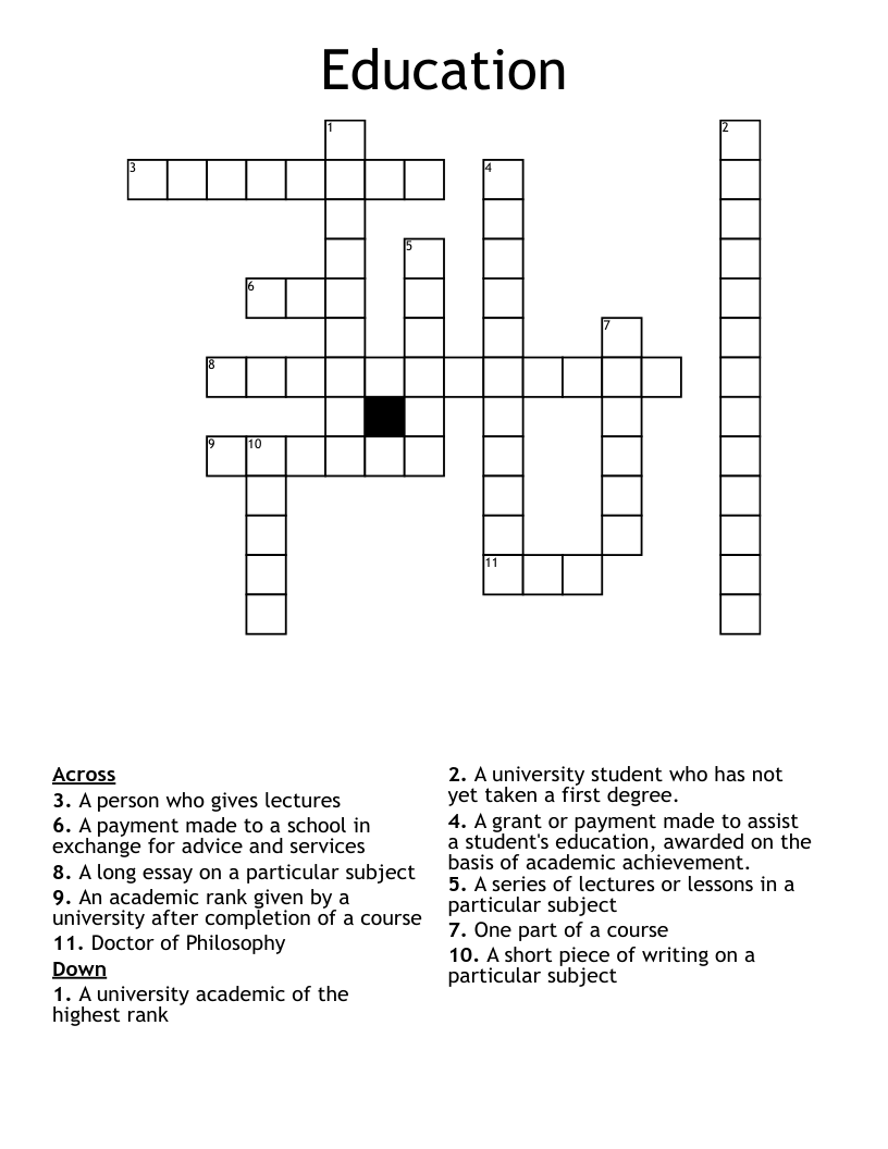Education Crossword