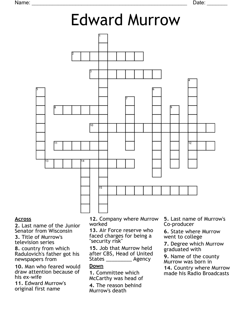 Edward Murrow Crossword