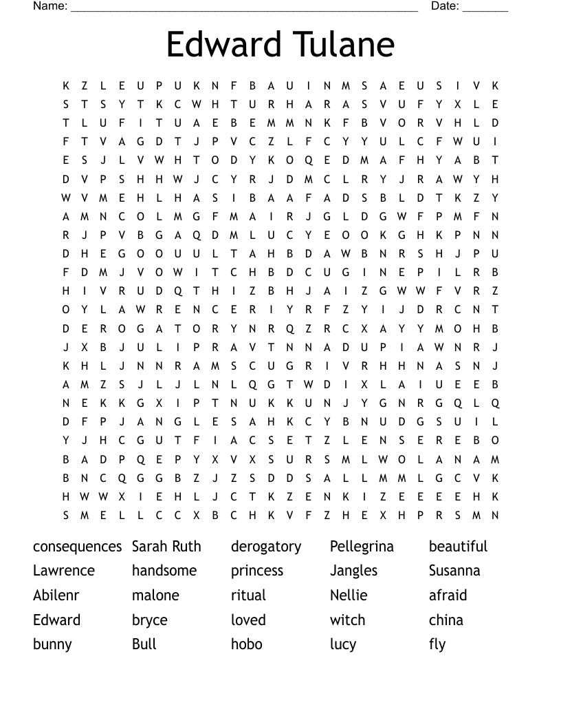 Edward Tulane Word Search