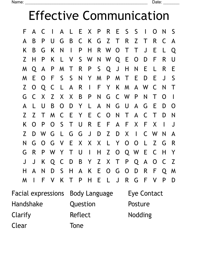 Effective Communication Word Search