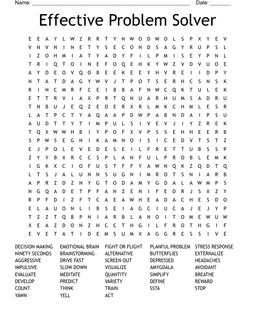 Effective Problem Solver Word Search