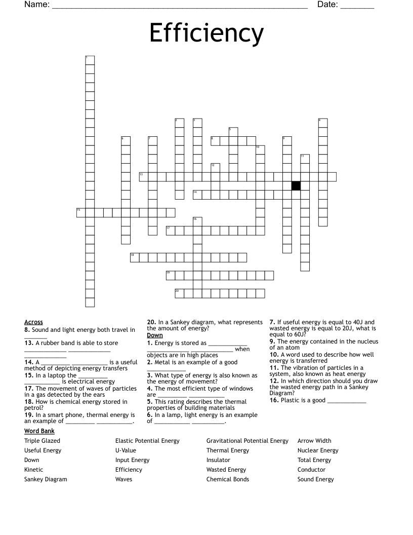 Efficiency Crossword