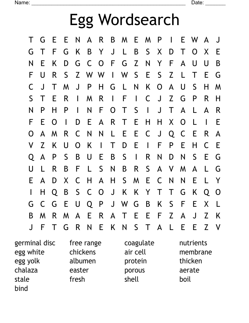 Egg Wordsearch