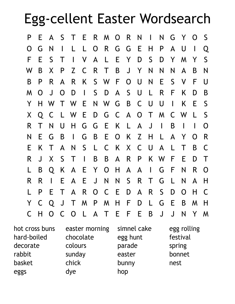 Egg-cellent Easter Wordsearch