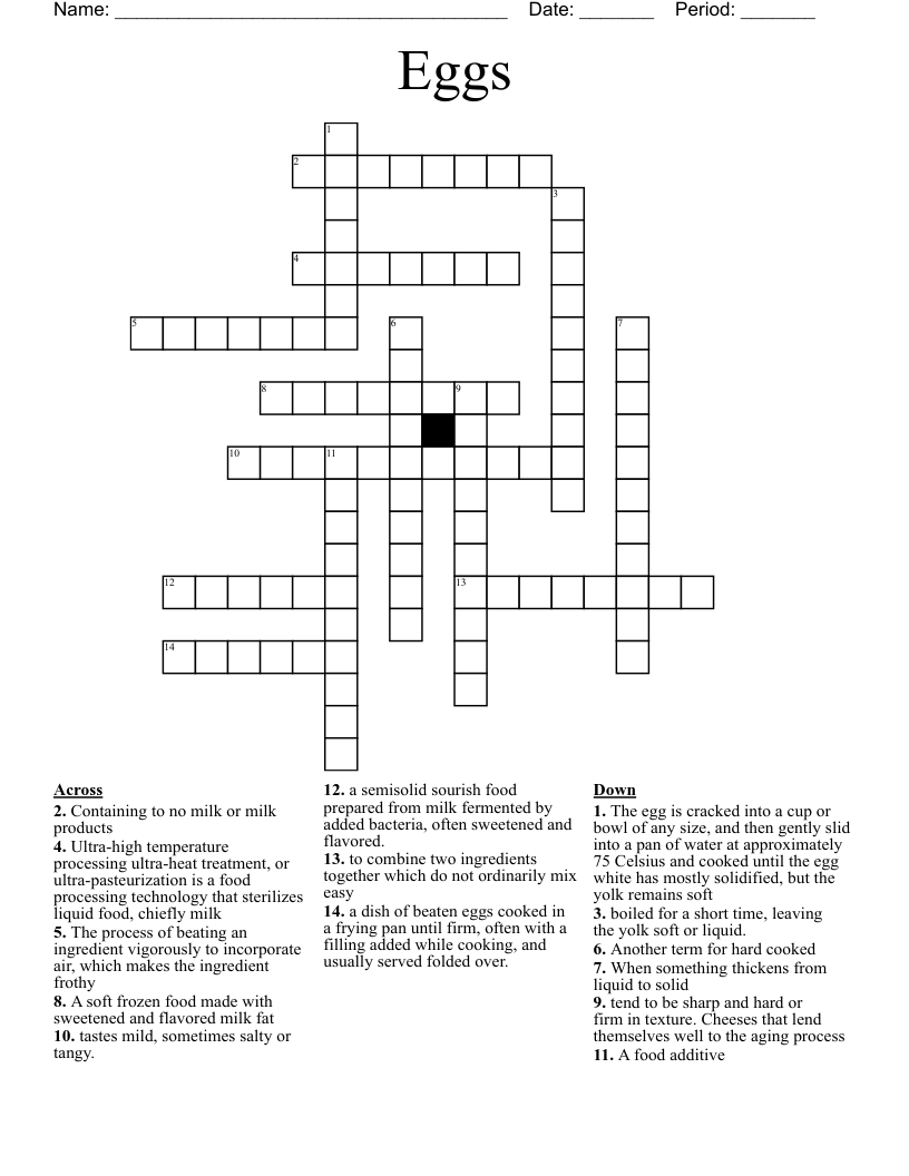 Eggs Crossword