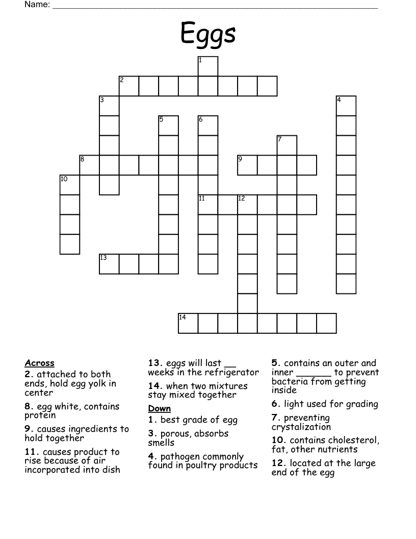 Eggs Crossword