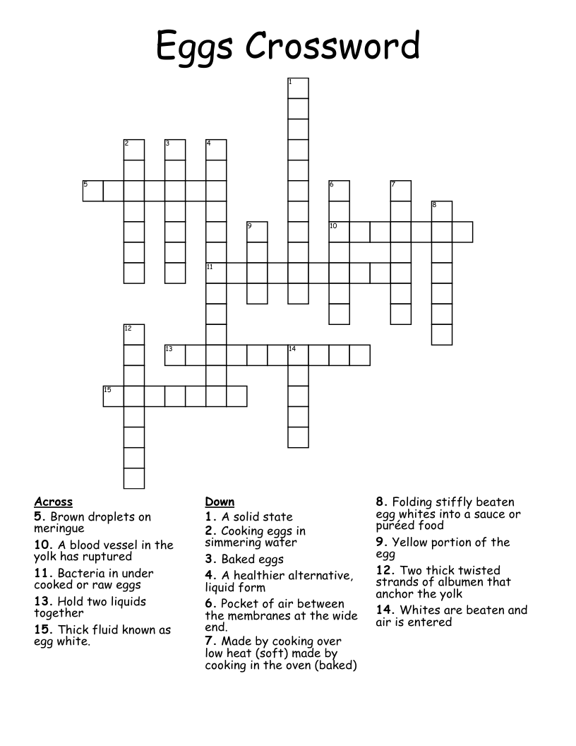 Eggs Crossword
