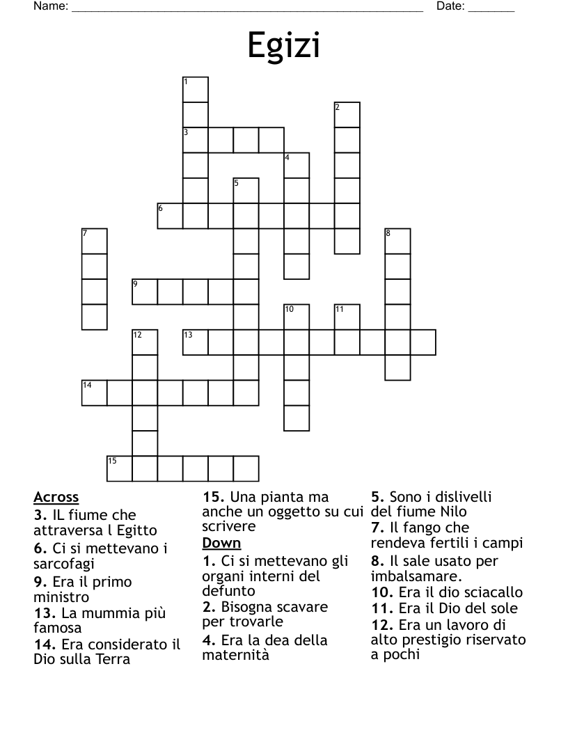 Egizi Crossword