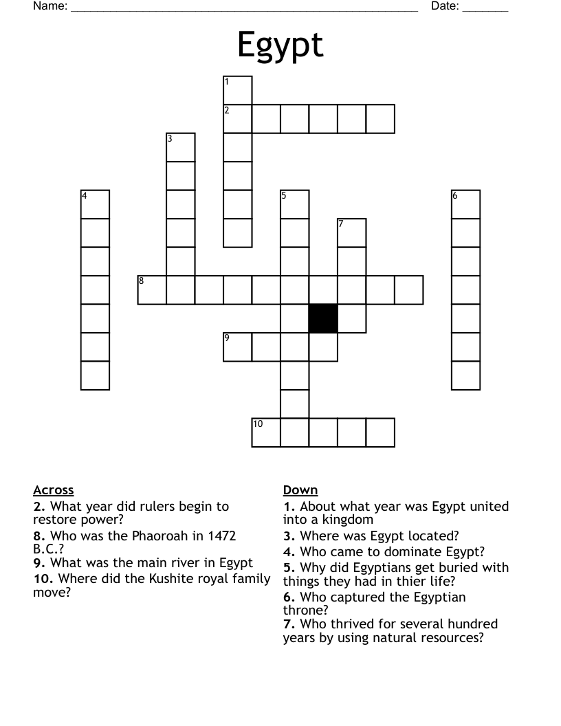 Egypt Crossword